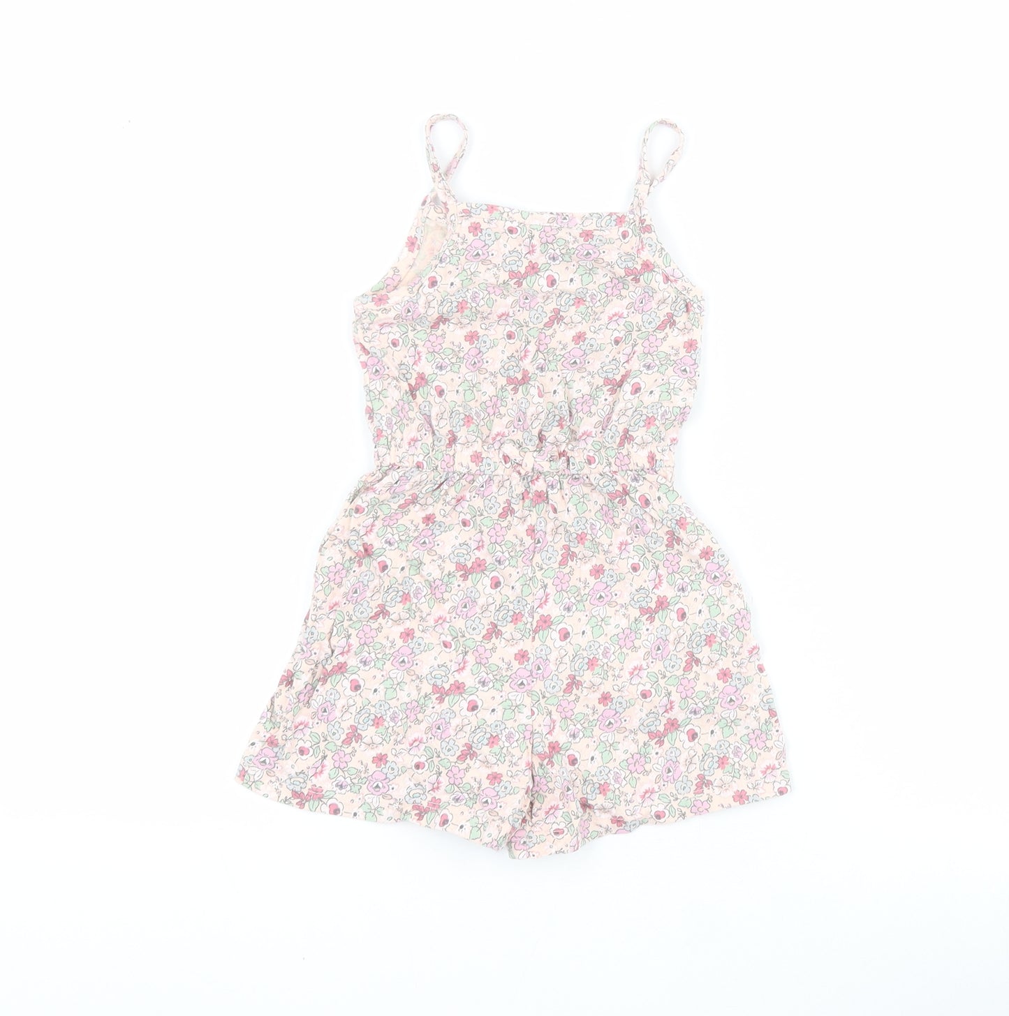 George Baby Pink Floral 100% Cotton Romper Outfit/Set Size 18-24 Months  Pullover