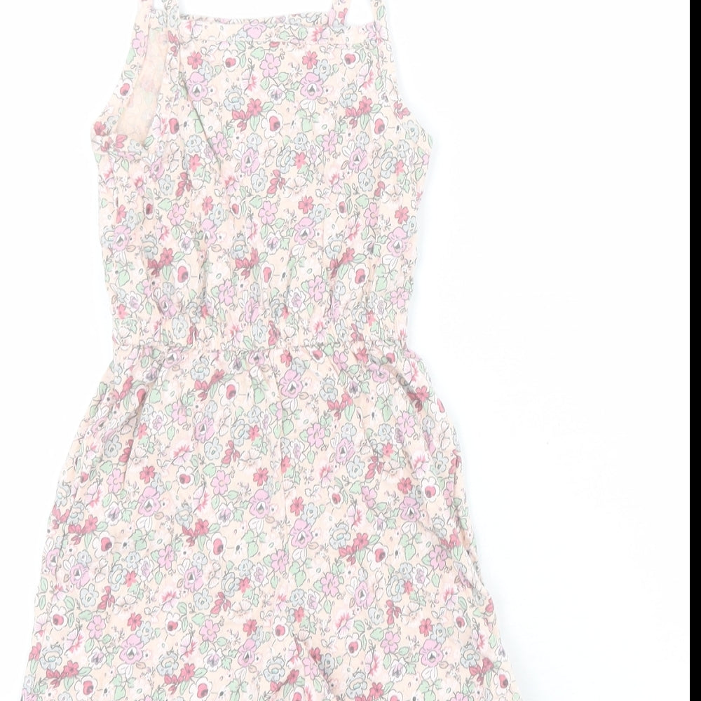 George Baby Pink Floral 100% Cotton Romper Outfit/Set Size 18-24 Months  Pullover