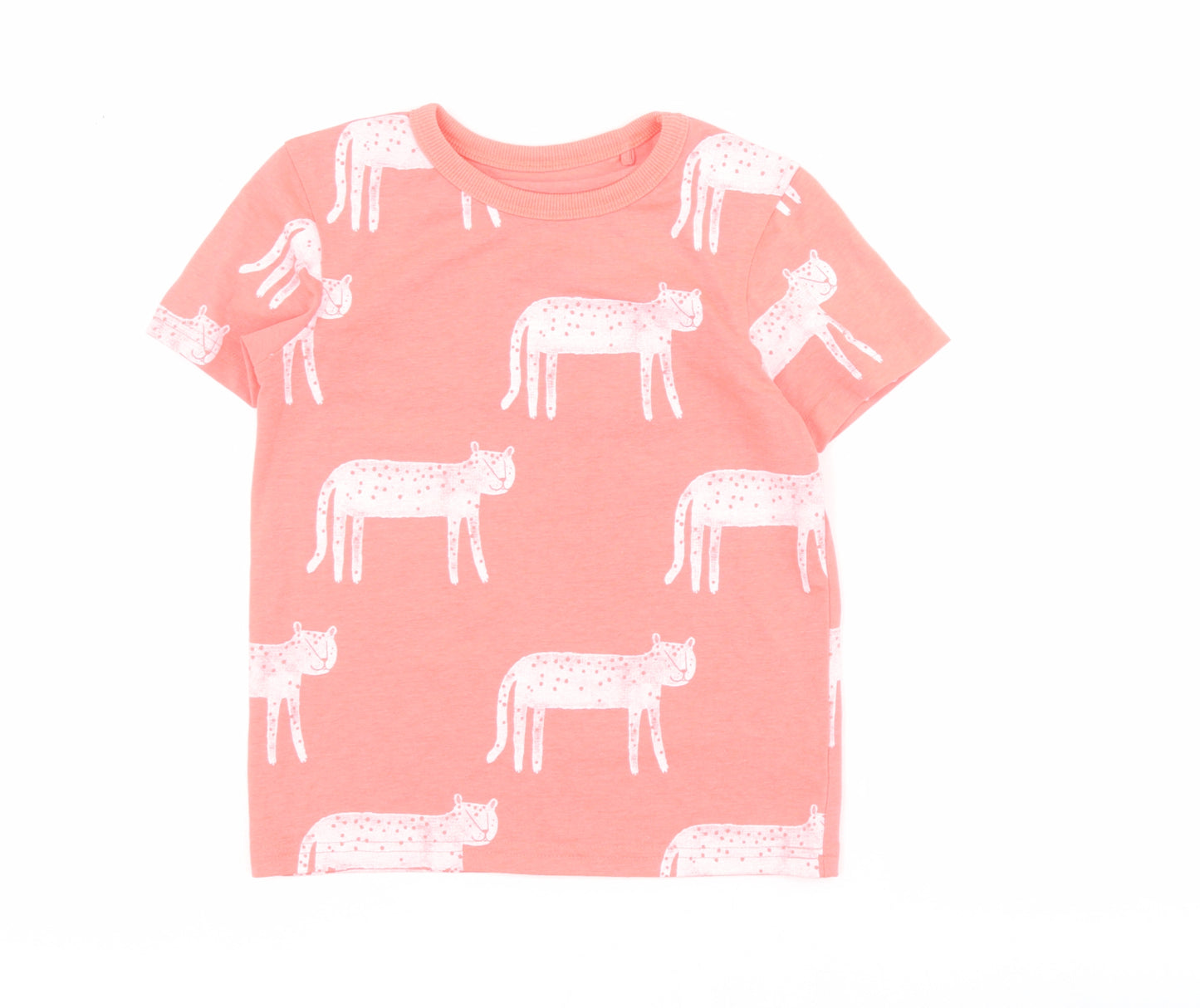 George Boys Pink  Polyester Basic T-Shirt Size 5-6 Years Crew Neck Pullover