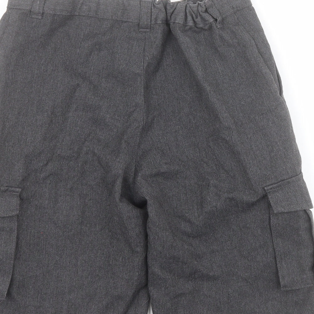 George Boys Grey  Polyester Chino Shorts Size 9-10 Years  Regular Zip - School