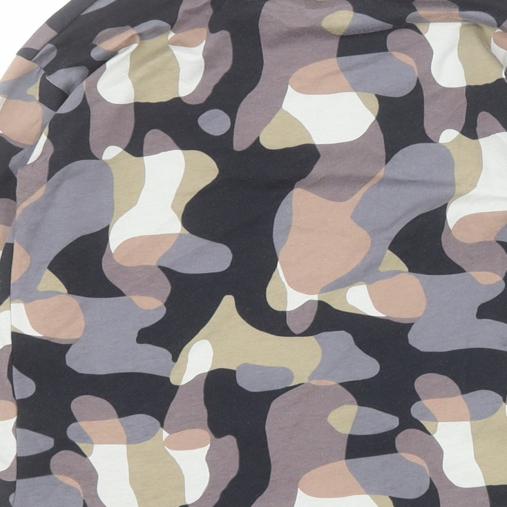 NEXT Girls Brown Camouflage 100% Cotton Basic T-Shirt Size 5-6 Years Crew Neck Pullover