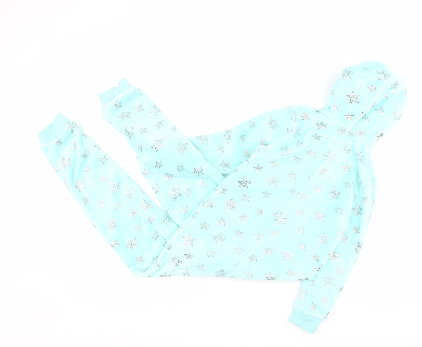 F&F Boys Blue Solid 100% Polyester  One Piece Size 7-8 Years  Zip - Stars