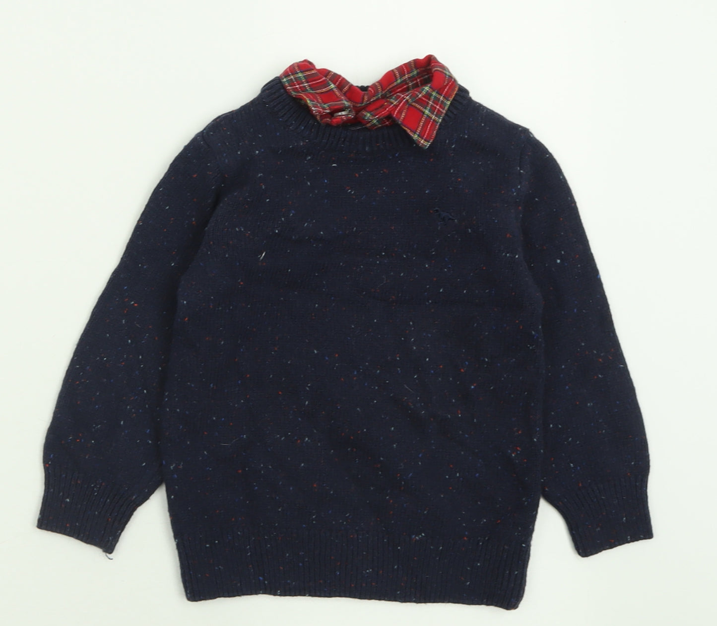 net Boys Blue Crew Neck  Cotton Pullover Jumper Size 2-3 Years  Pullover