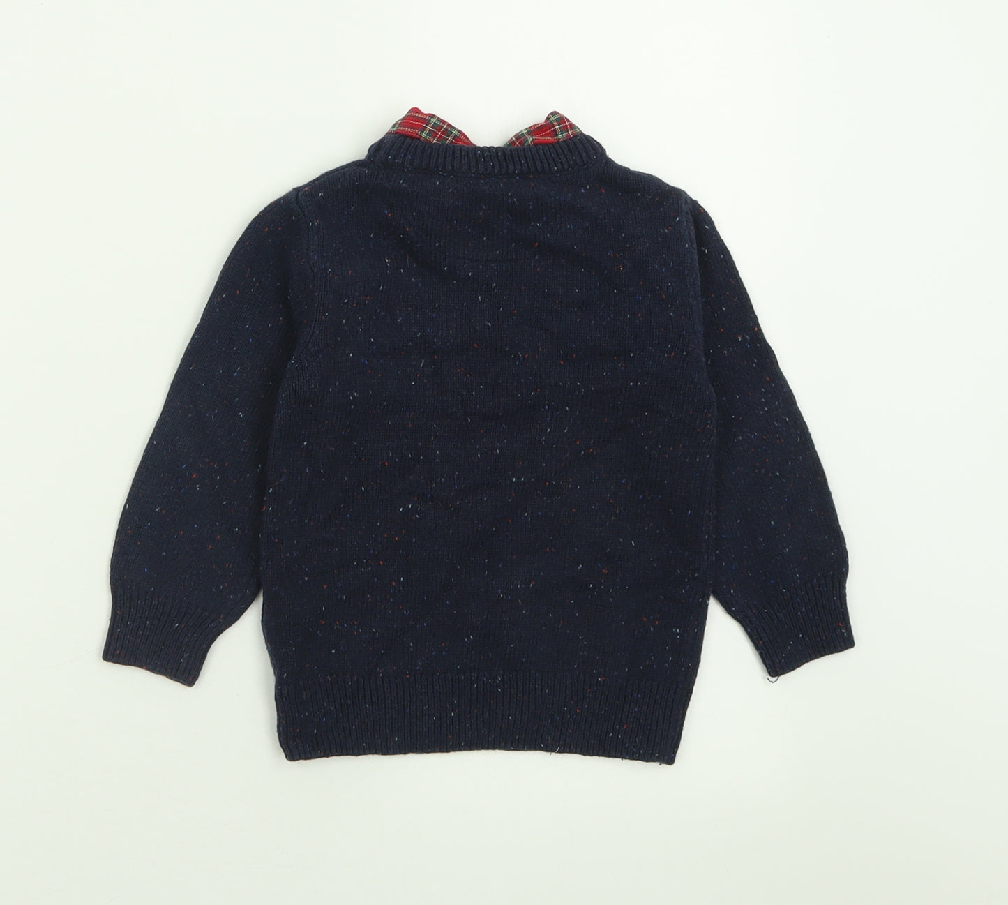 net Boys Blue Crew Neck  Cotton Pullover Jumper Size 2-3 Years  Pullover