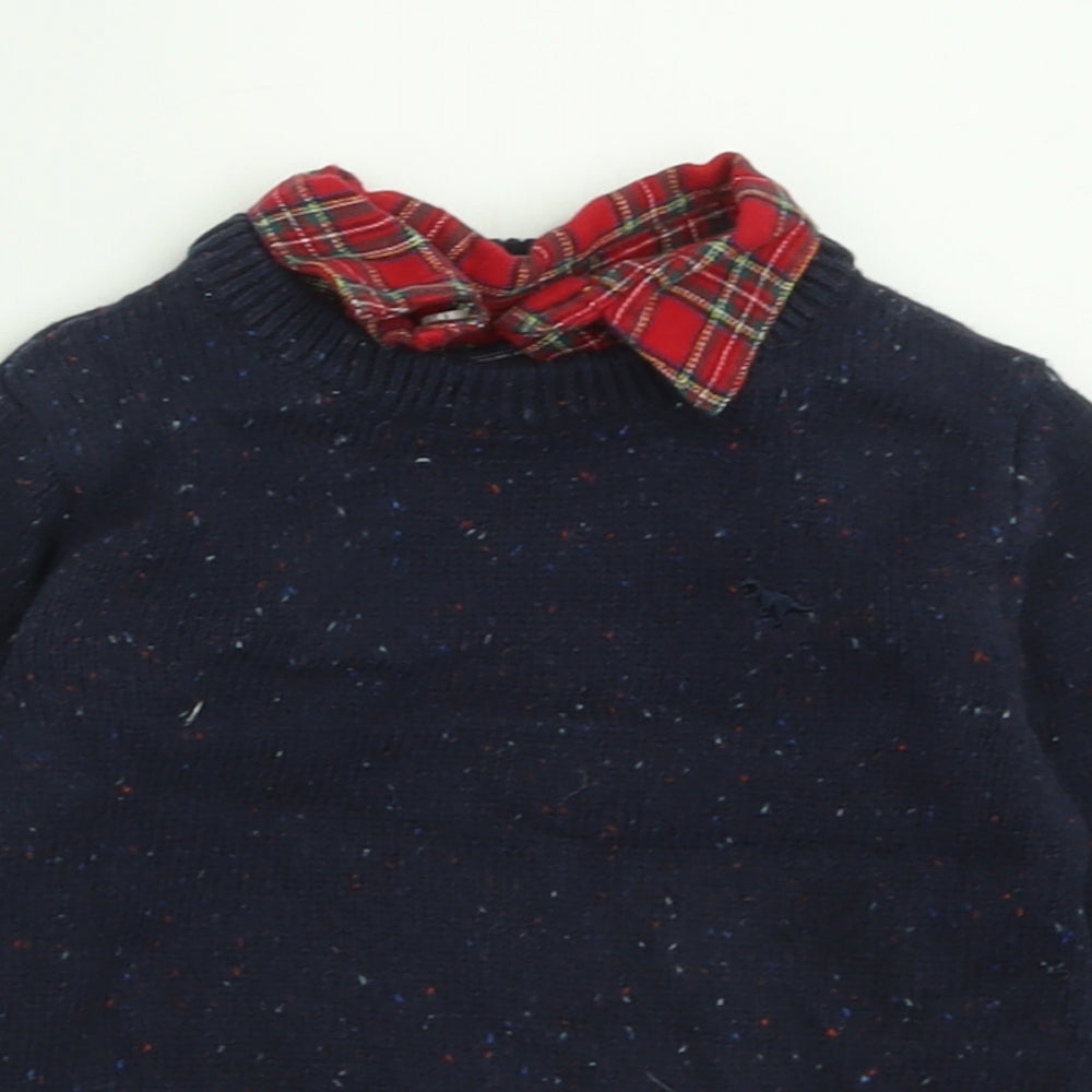 net Boys Blue Crew Neck  Cotton Pullover Jumper Size 2-3 Years  Pullover