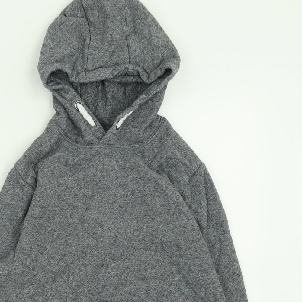 Marks and Spencer Boys Grey  Cotton Pullover Hoodie Size 9-10 Years  Pullover
