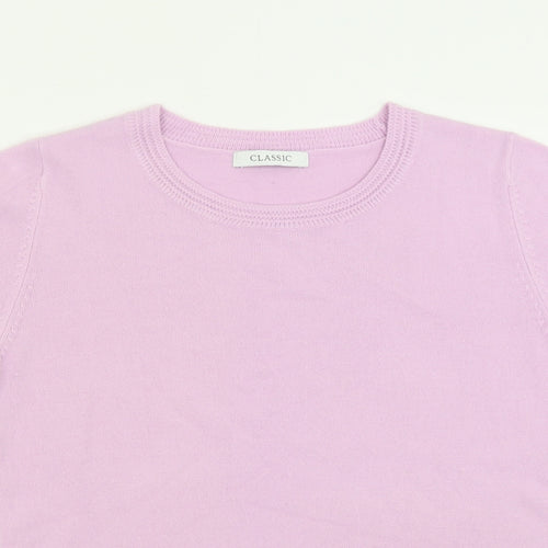 Marks and Spencer Womens Purple Crew Neck  Acrylic Pullover Jumper Size 8