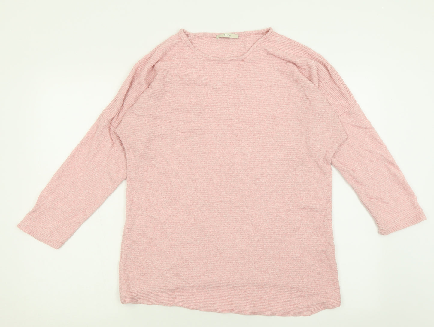 George Womens Pink Crew Neck  Viscose Pullover Jumper Size L