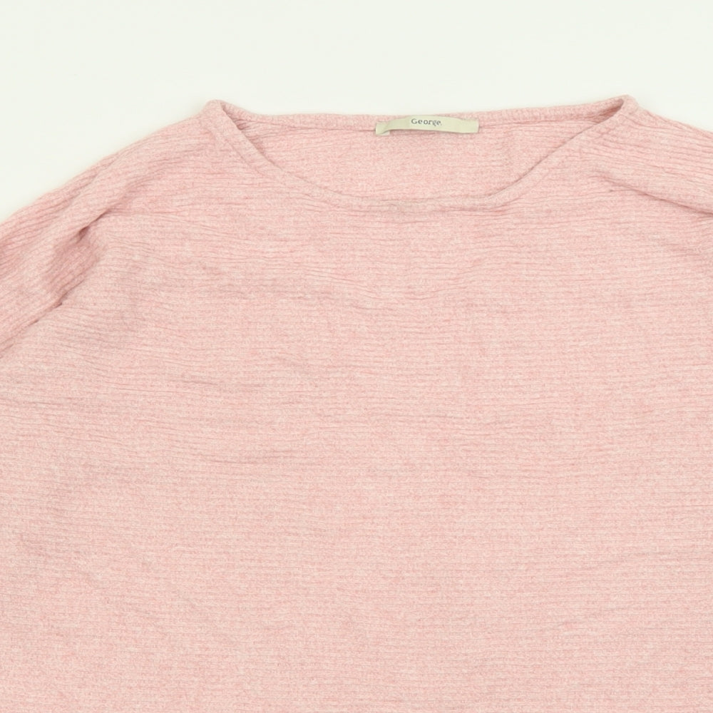 George Womens Pink Crew Neck  Viscose Pullover Jumper Size L