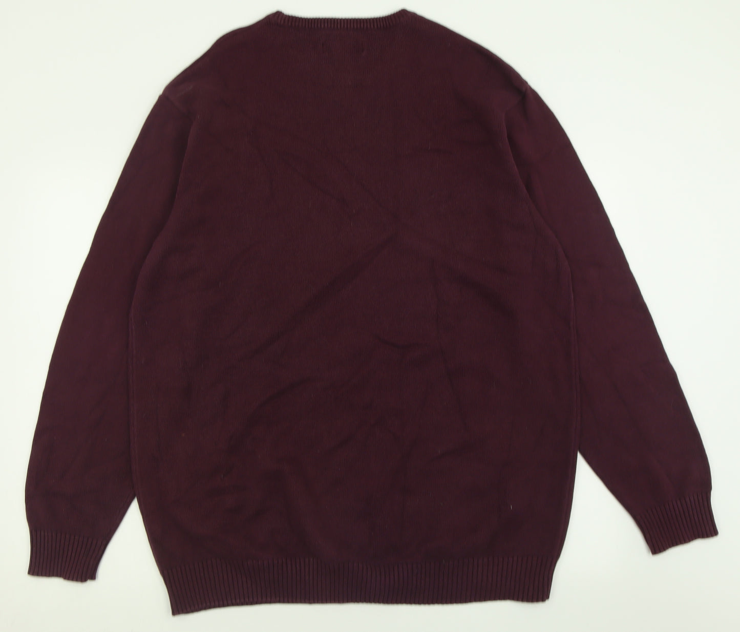 Maine Mens Purple Crew Neck  Cotton Pullover Jumper Size 2XL