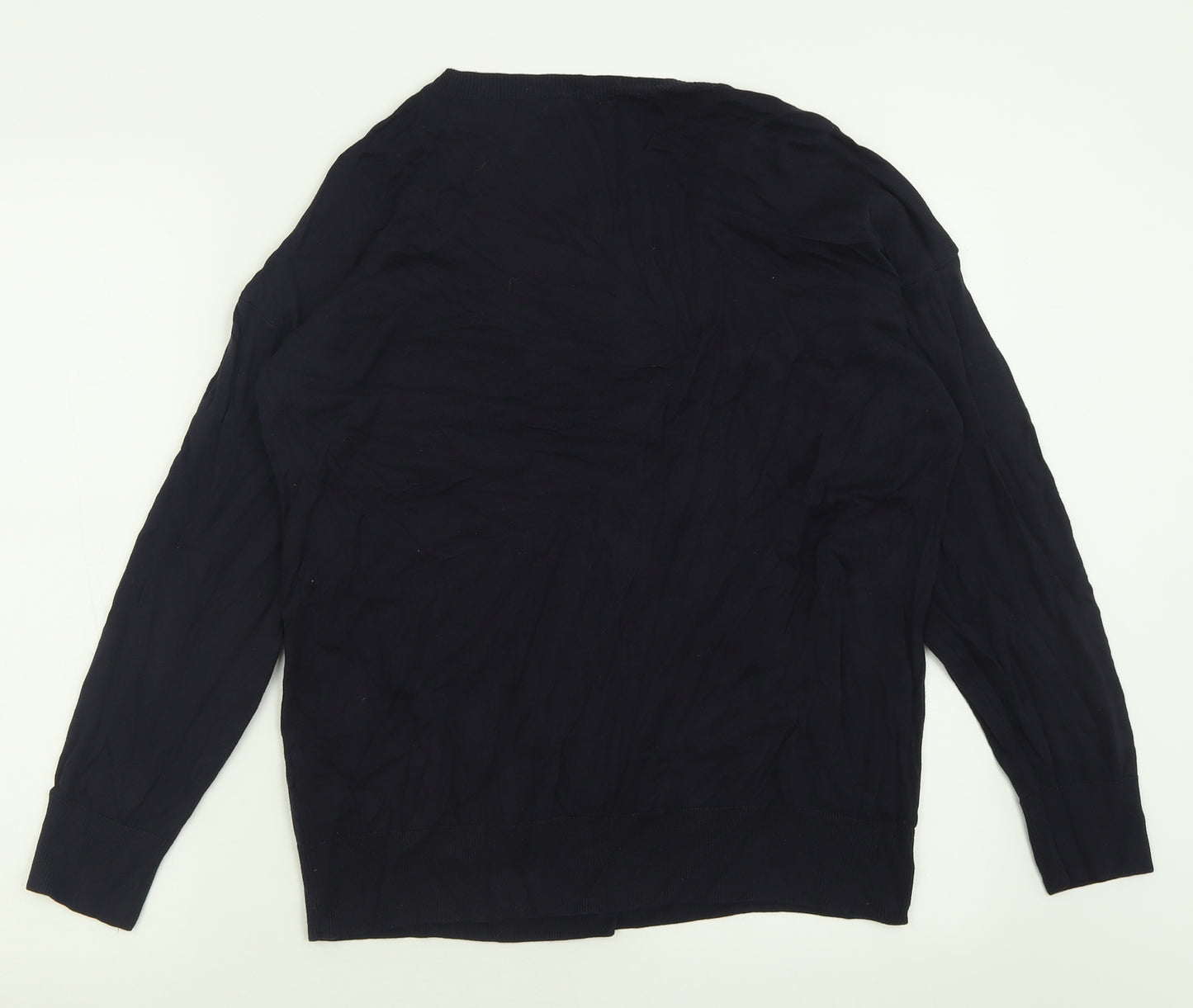 TU Womens Blue Crew Neck  Viscose Cardigan Jumper Size 18