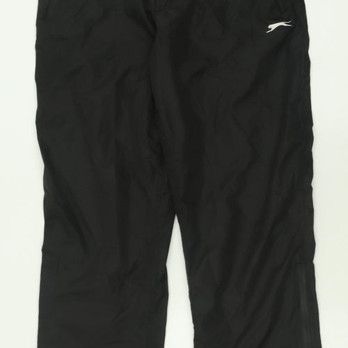 Slazenger Mens Black  Polyester Track Pants Trousers Size L L32 in Regular Button