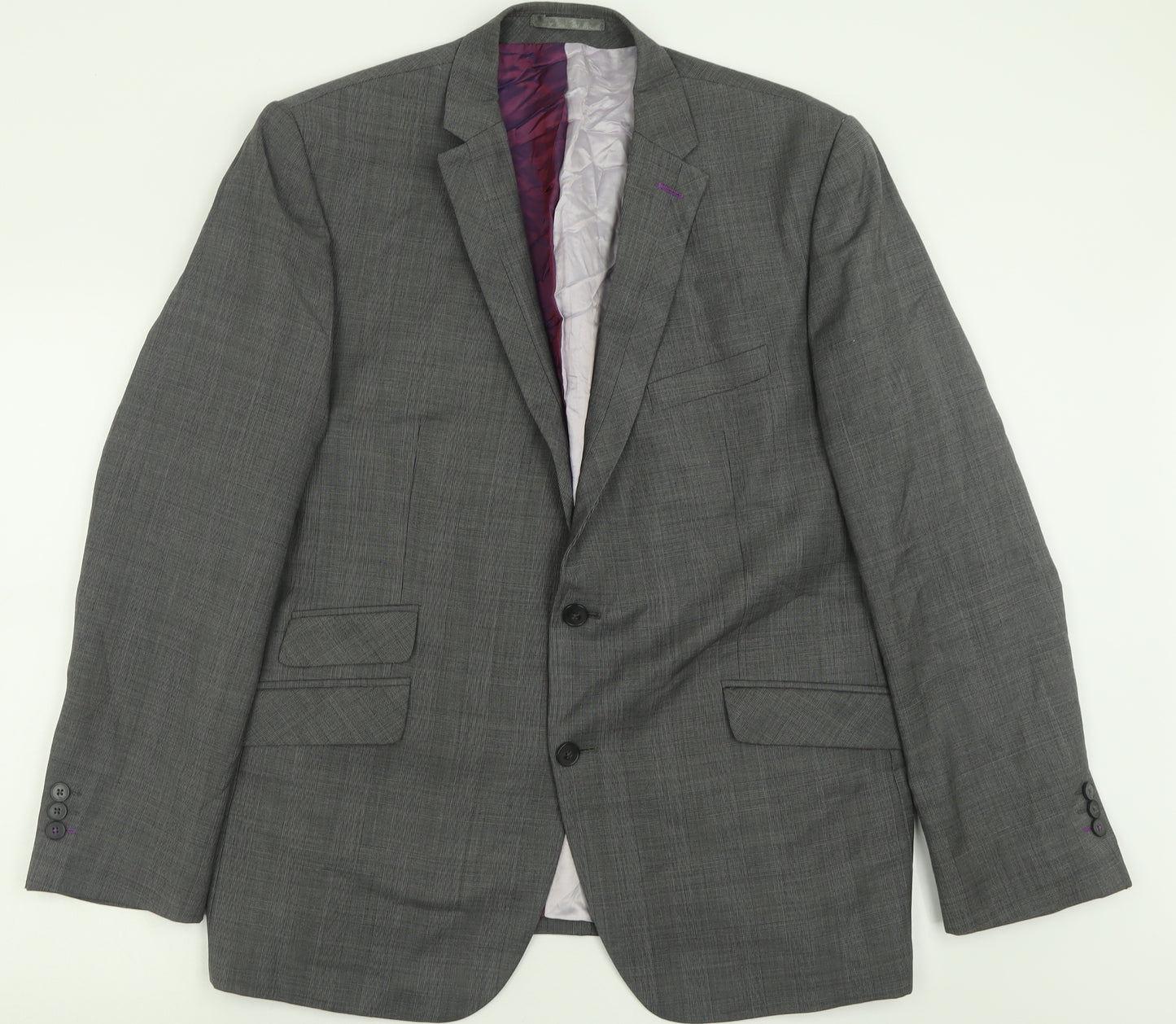 Jeff Banks Mens Grey  Wool Jacket Suit Size 46