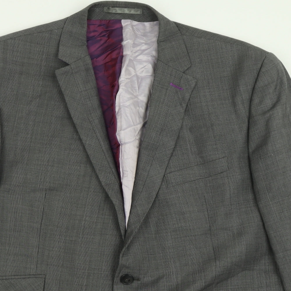 Jeff Banks Mens Grey  Wool Jacket Suit Size 46