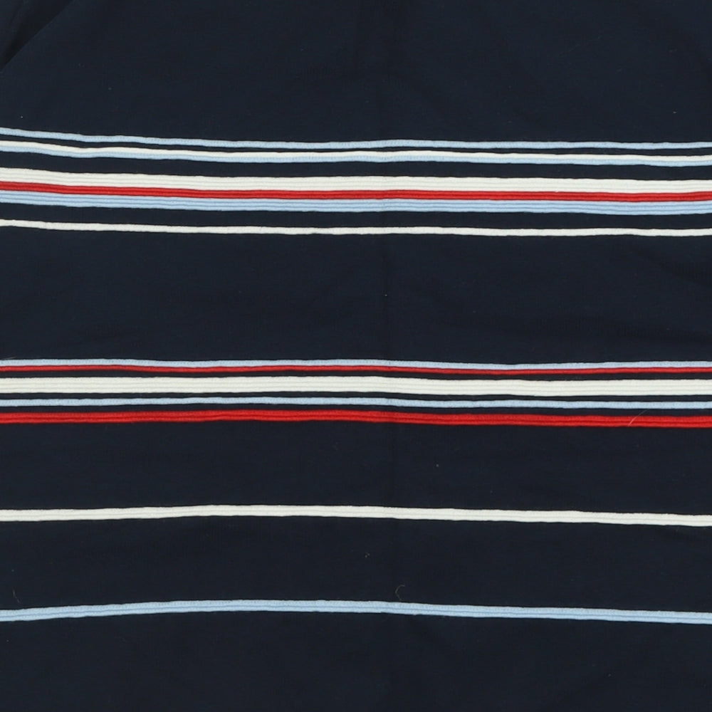 Dorothy Perkins Womens Black Crew Neck Striped Cotton Pullover Jumper Size 16