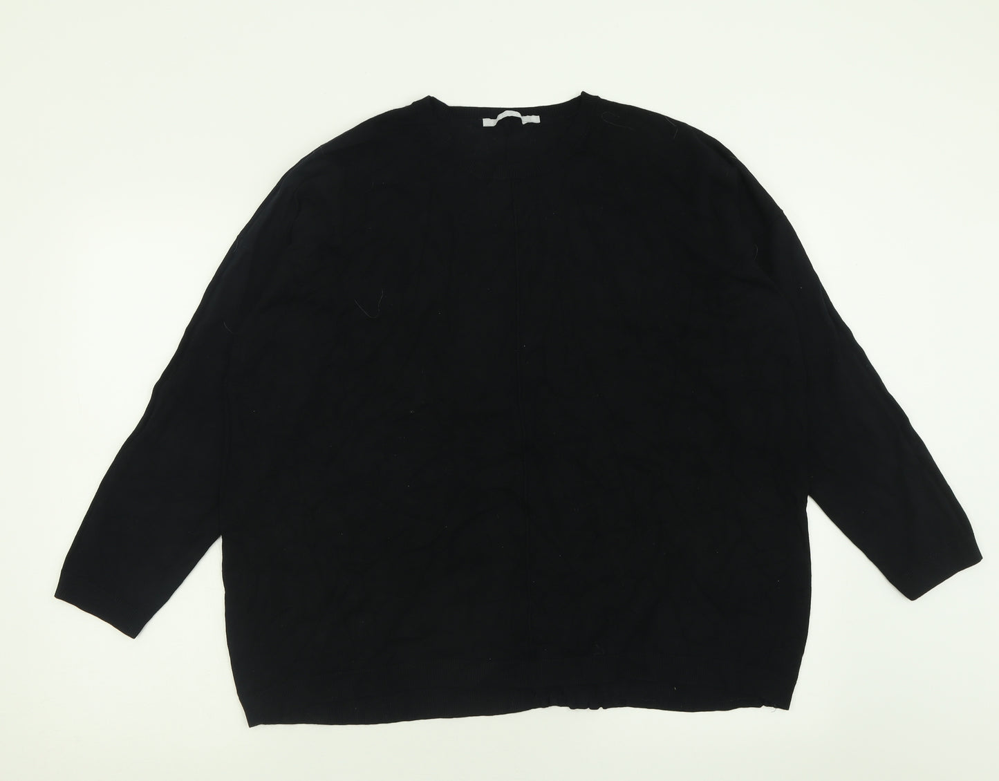 Pebble Bay Womens Black Crew Neck  Viscose Pullover Jumper Size 18