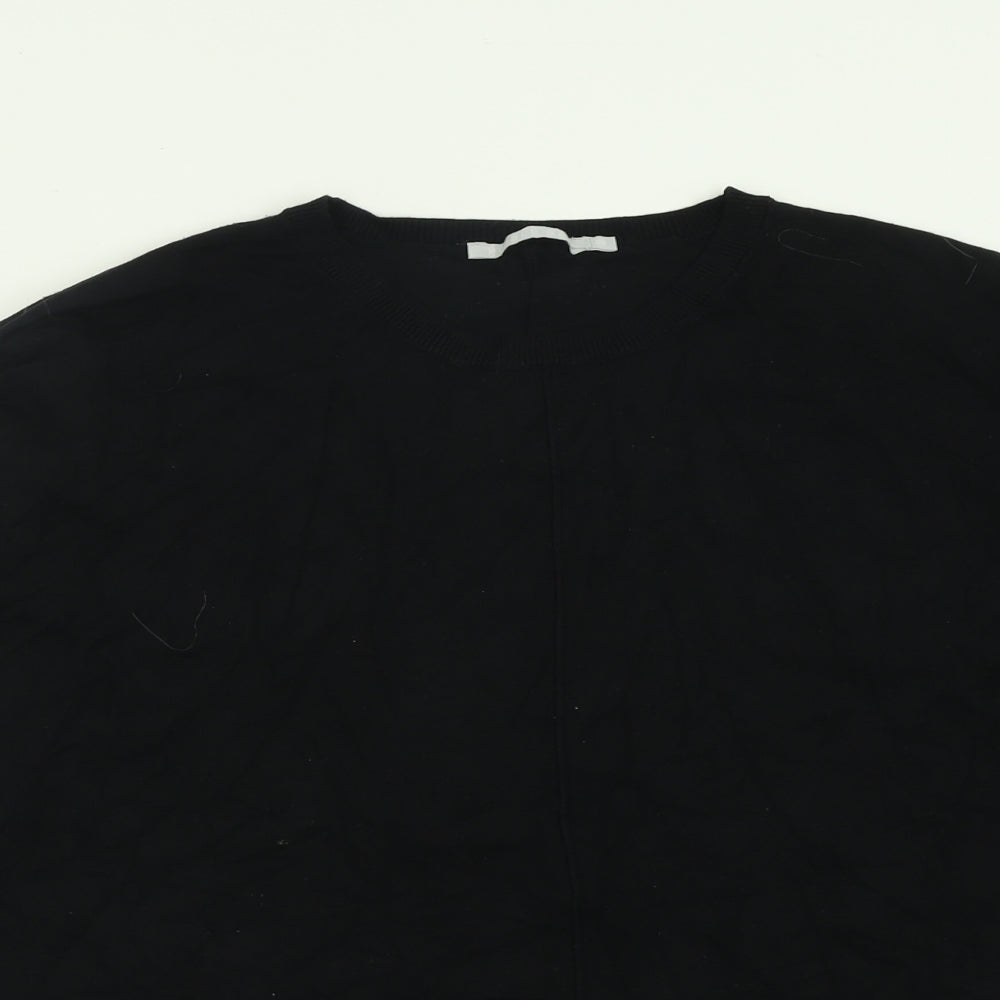 Pebble Bay Womens Black Crew Neck  Viscose Pullover Jumper Size 18