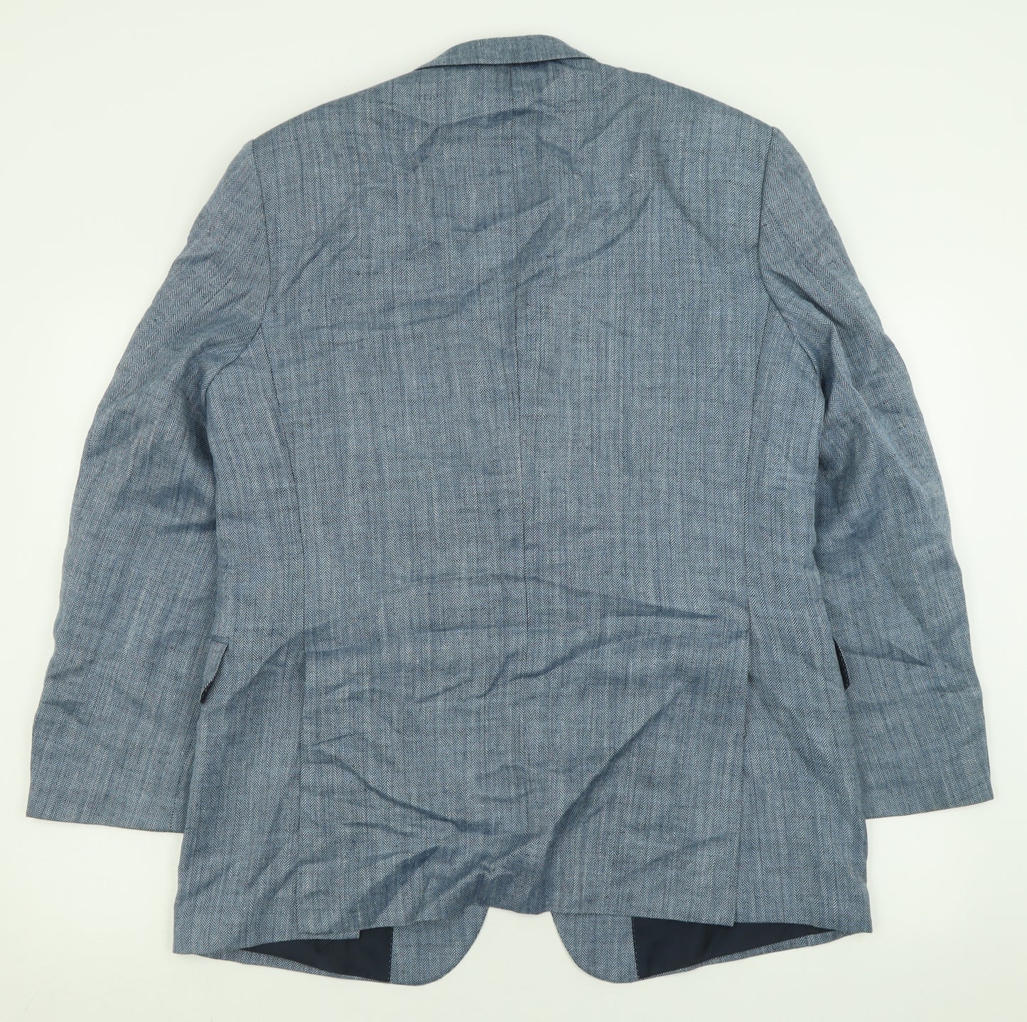 Gieves & Hawkes Mens Blue  Silk Jacket Suit Jacket Size 42