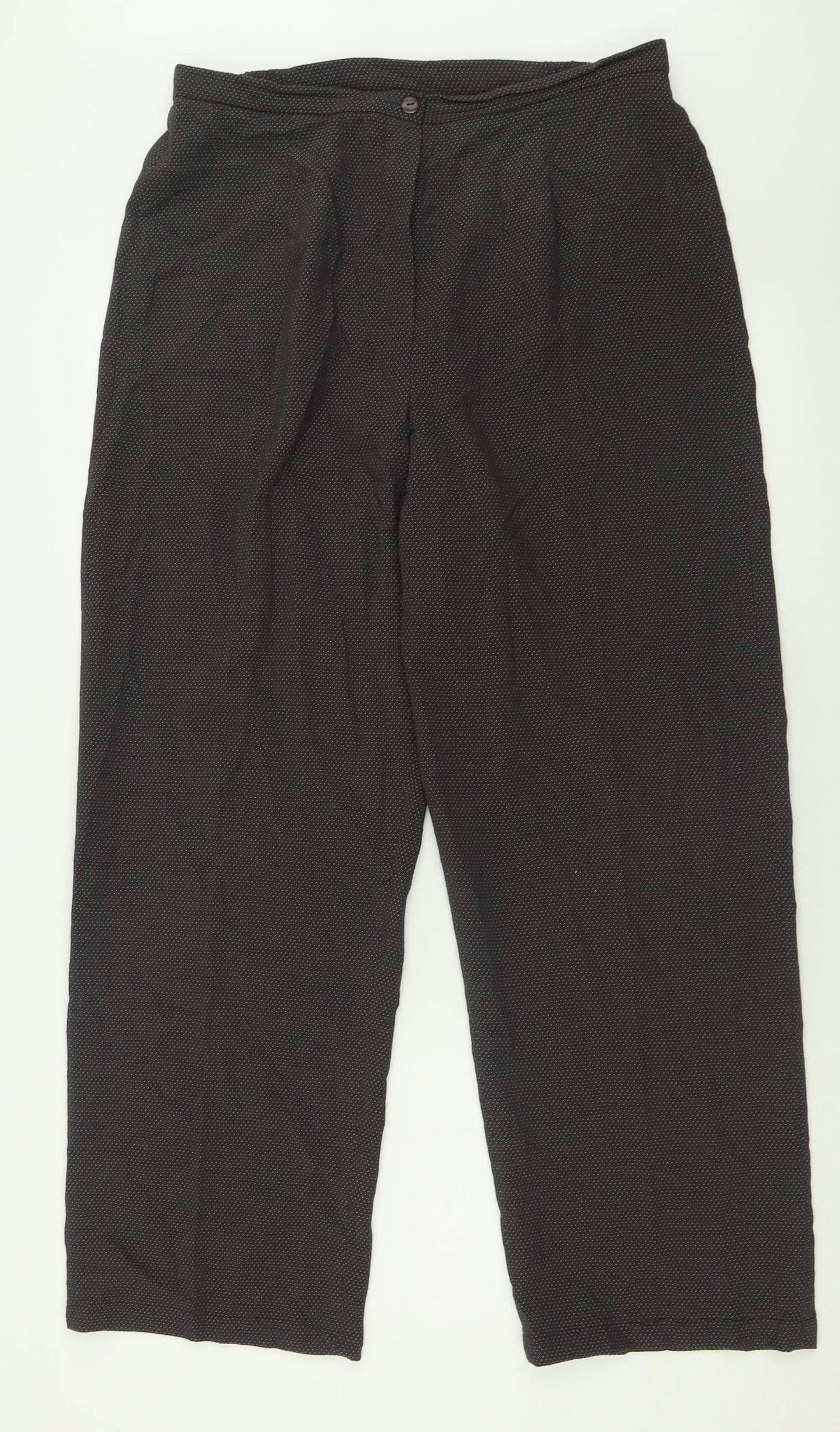 Alex & Co Womens Brown Polka Dot Wool Trousers  Size 16 L29 in Regular Button