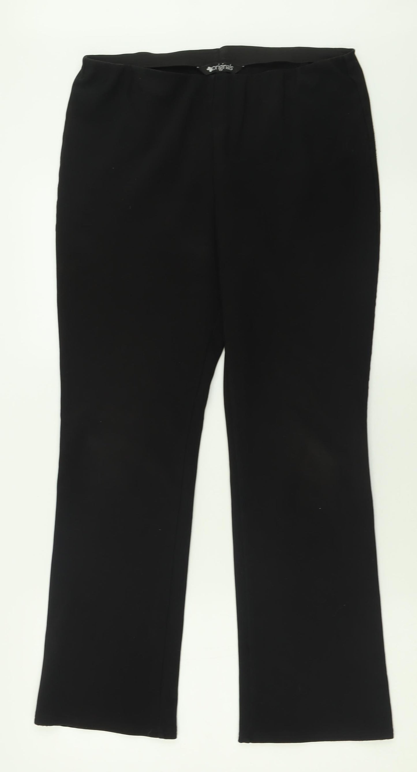 Originals Womens Black  Polyester Trousers  Size 12 L28 in Regular
