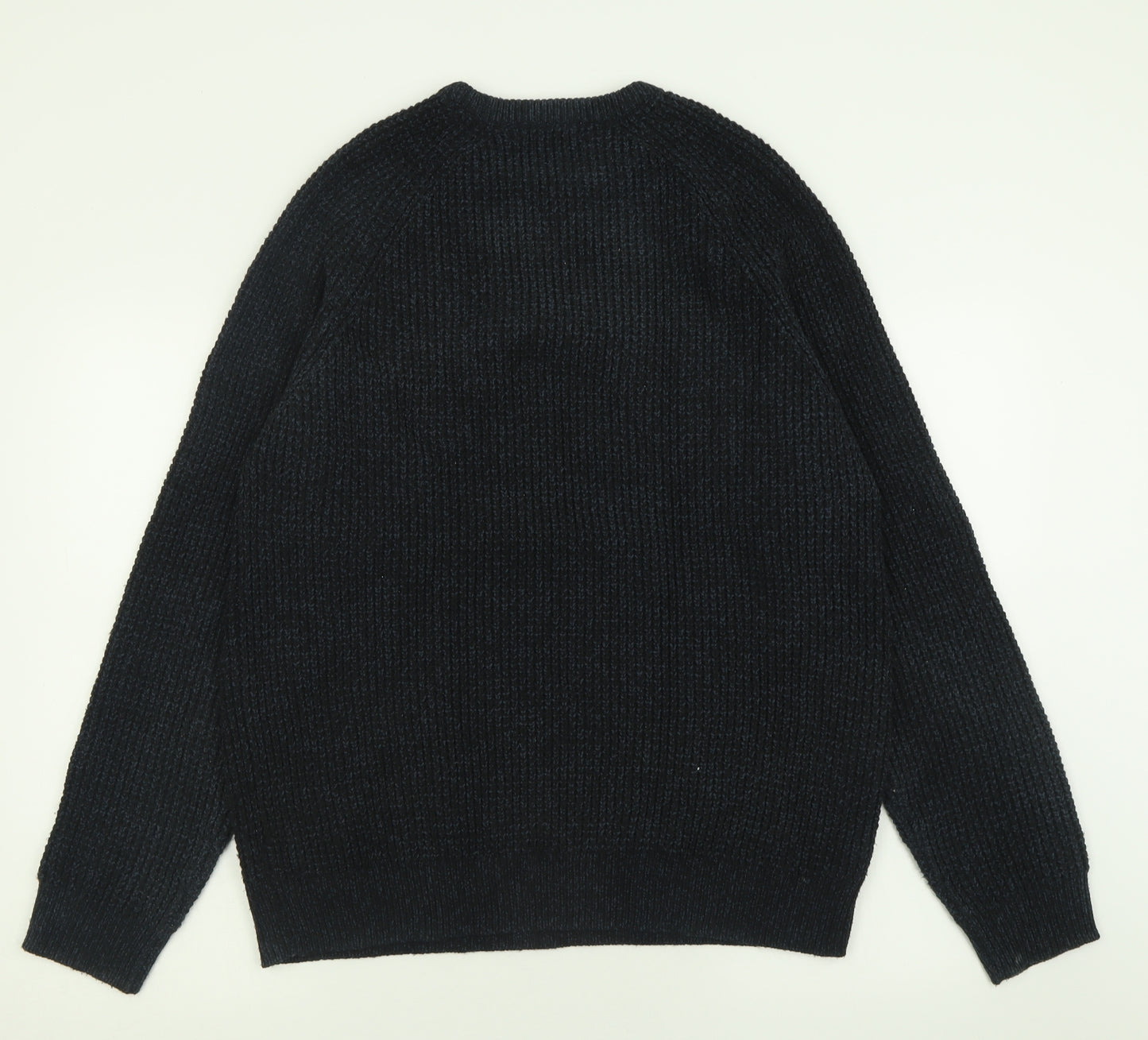 TU Mens Black Crew Neck  Acrylic Pullover Jumper Size L