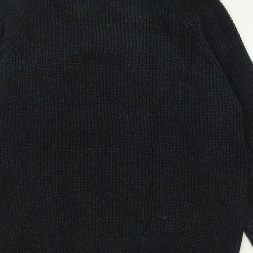 TU Mens Black Crew Neck  Acrylic Pullover Jumper Size L