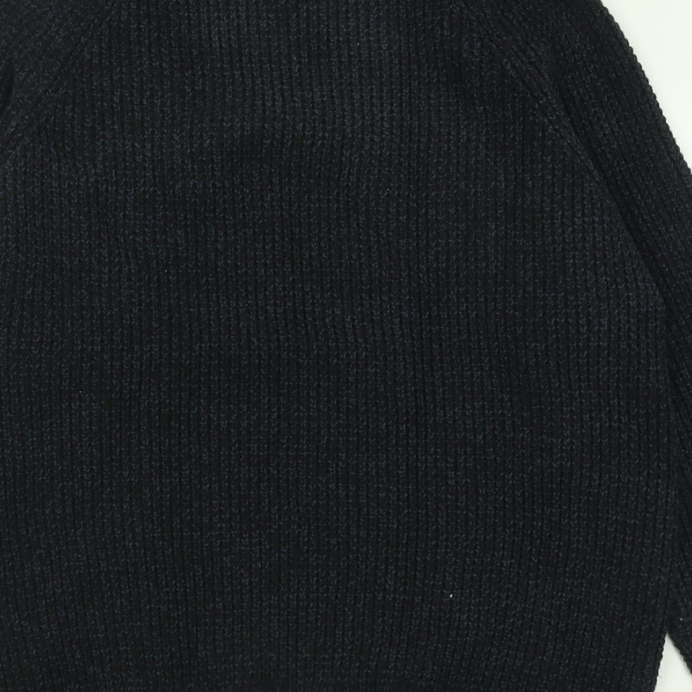 TU Mens Black Crew Neck  Acrylic Pullover Jumper Size L
