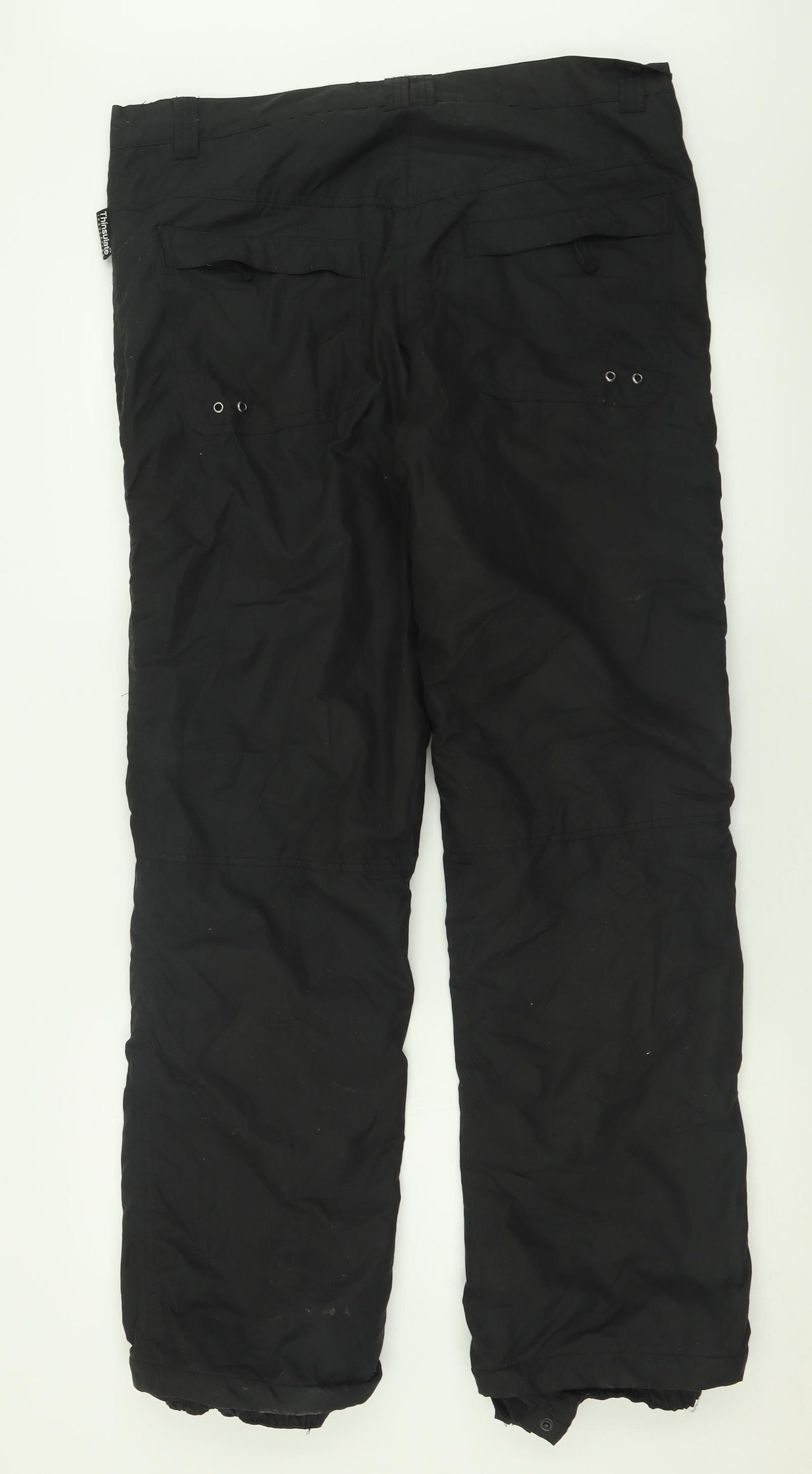 Crane Sports Mens Black  Polyester Track Pants Trousers Size S L31 in Regular Button