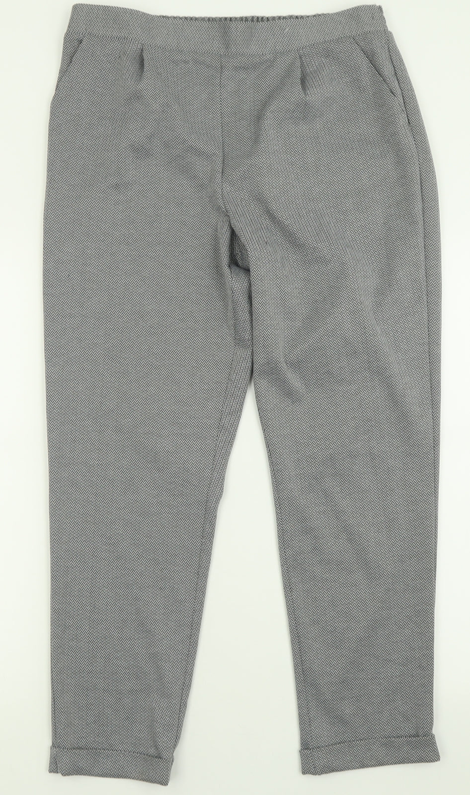 Papaya Womens Grey Plaid Polyester Trousers  Size 14 L28 in Regular