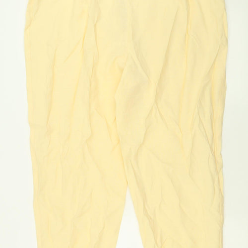 Preworn Womens Yellow  Polyester Trousers  Size 24 L28 in Regular Button