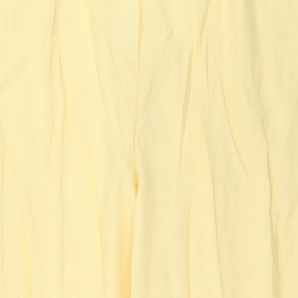 Preworn Womens Yellow  Polyester Trousers  Size 24 L28 in Regular Button