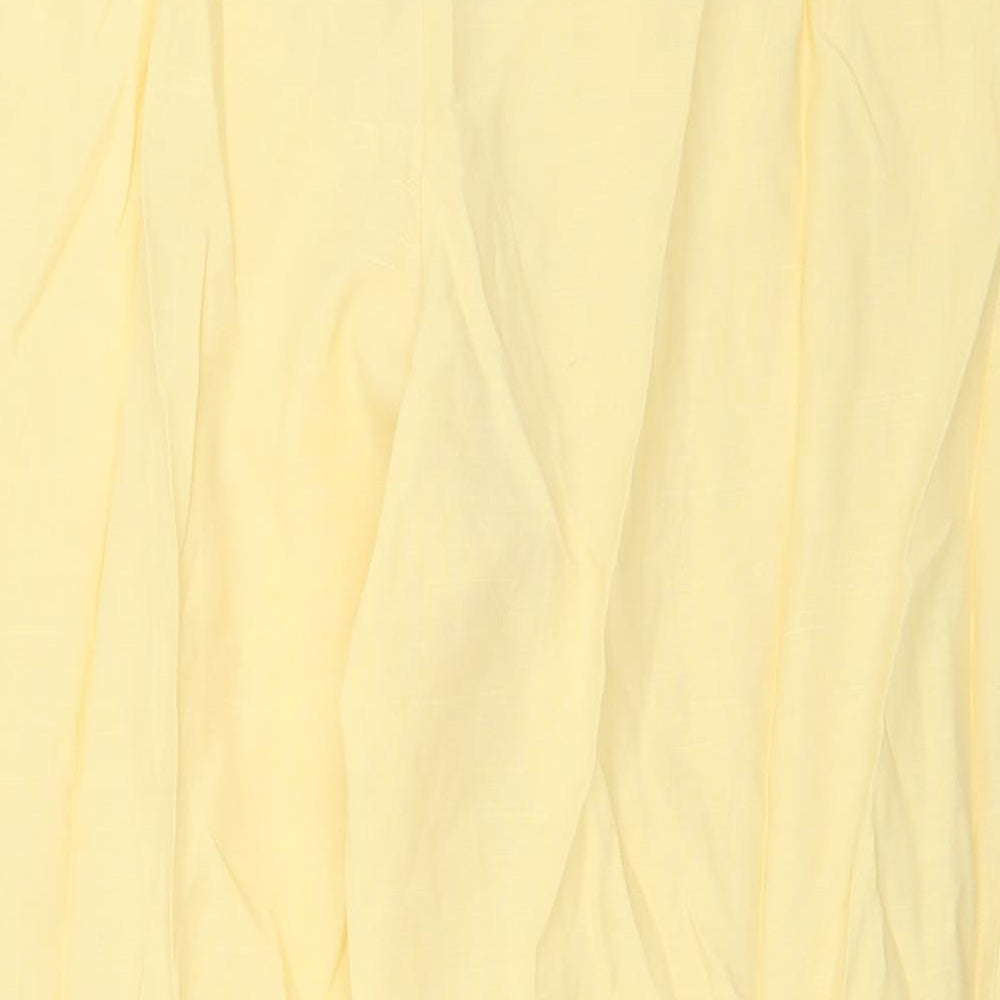 Preworn Womens Yellow  Polyester Trousers  Size 24 L28 in Regular Button