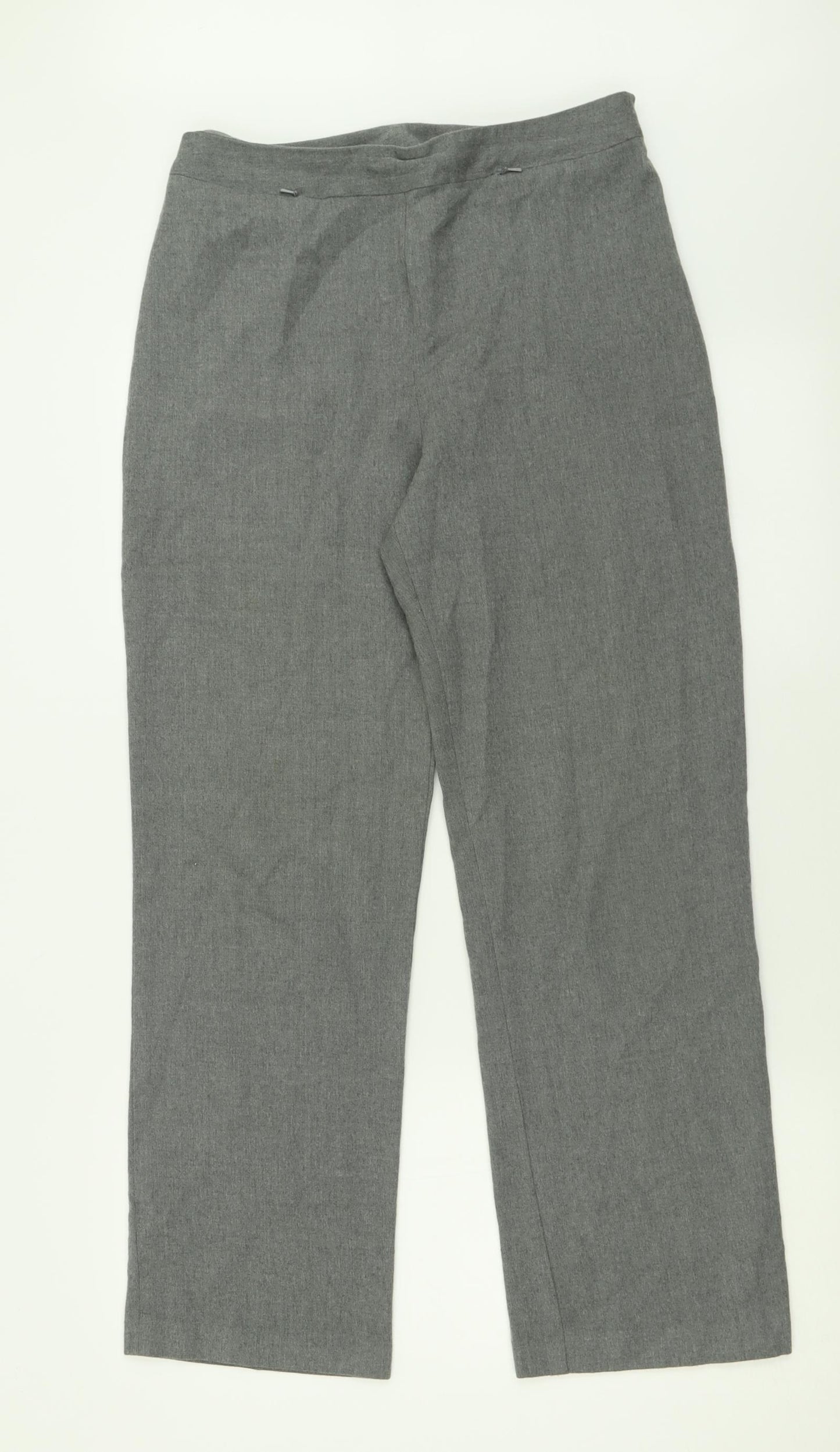 NEXT Womens Grey  Wool Trousers  Size 12 L29 in Regular Zip
