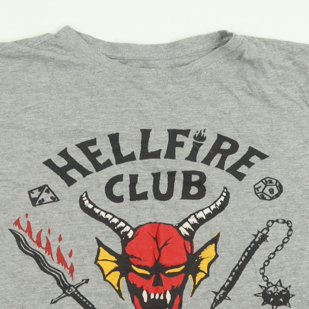 Primark Womens Grey  Cotton Basic T-Shirt Size XL Crew Neck - Stranger Things