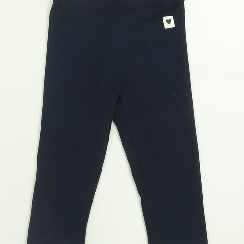 H&M Girls Blue  Cotton Capri Trousers Size 6-7 Years  Regular Pullover