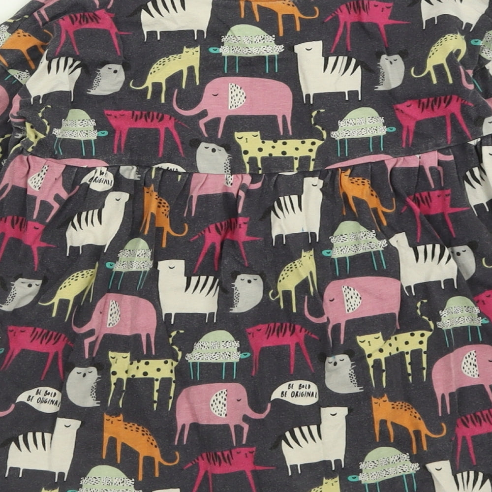 George Girls Grey Geometric Cotton A-Line  Size 6-7 Years  Crew Neck Pullover