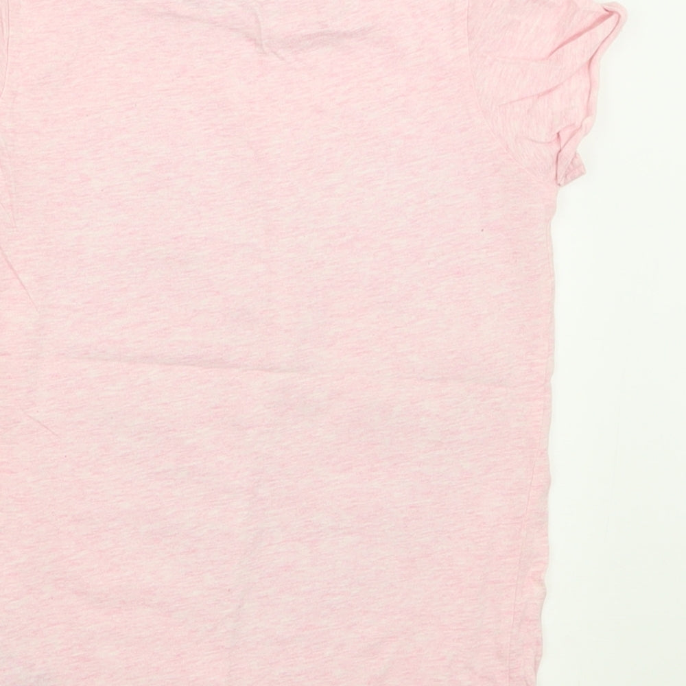 NEXT Girls Pink  Cotton Basic T-Shirt Size 7 Years Crew Neck Pullover - One Direction