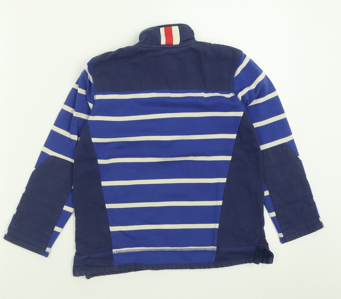 Joules Boys Blue Striped Cotton Pullover Sweatshirt Size 7 Years  Zip