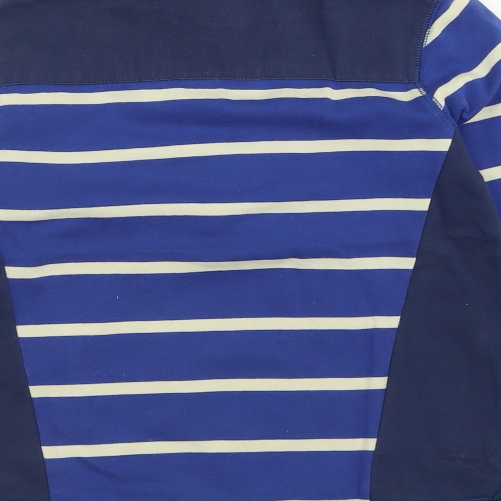 Joules Boys Blue Striped Cotton Pullover Sweatshirt Size 7 Years  Zip