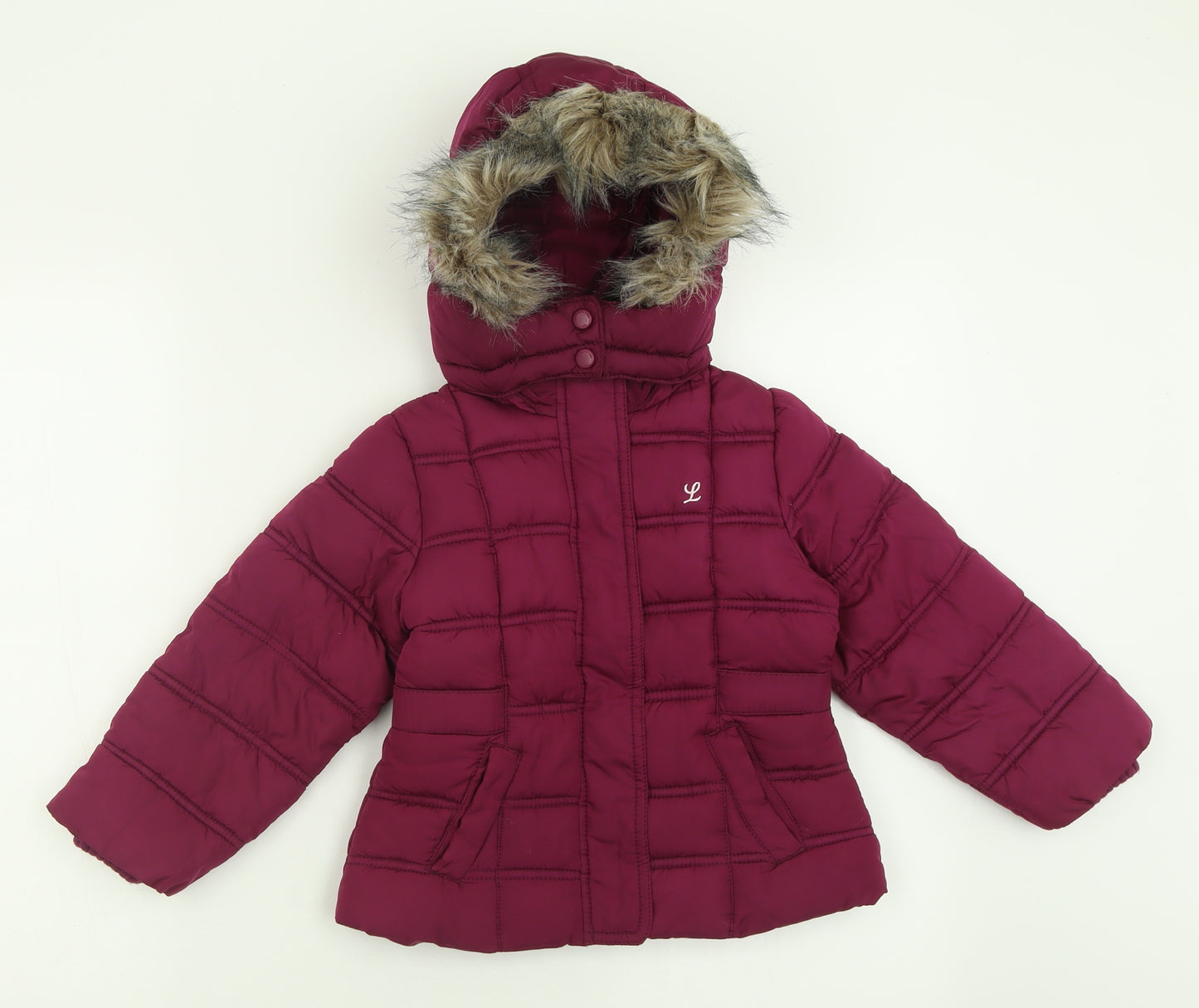 H&M Girls Purple   Basic Coat Coat Size 4 Years  Zip