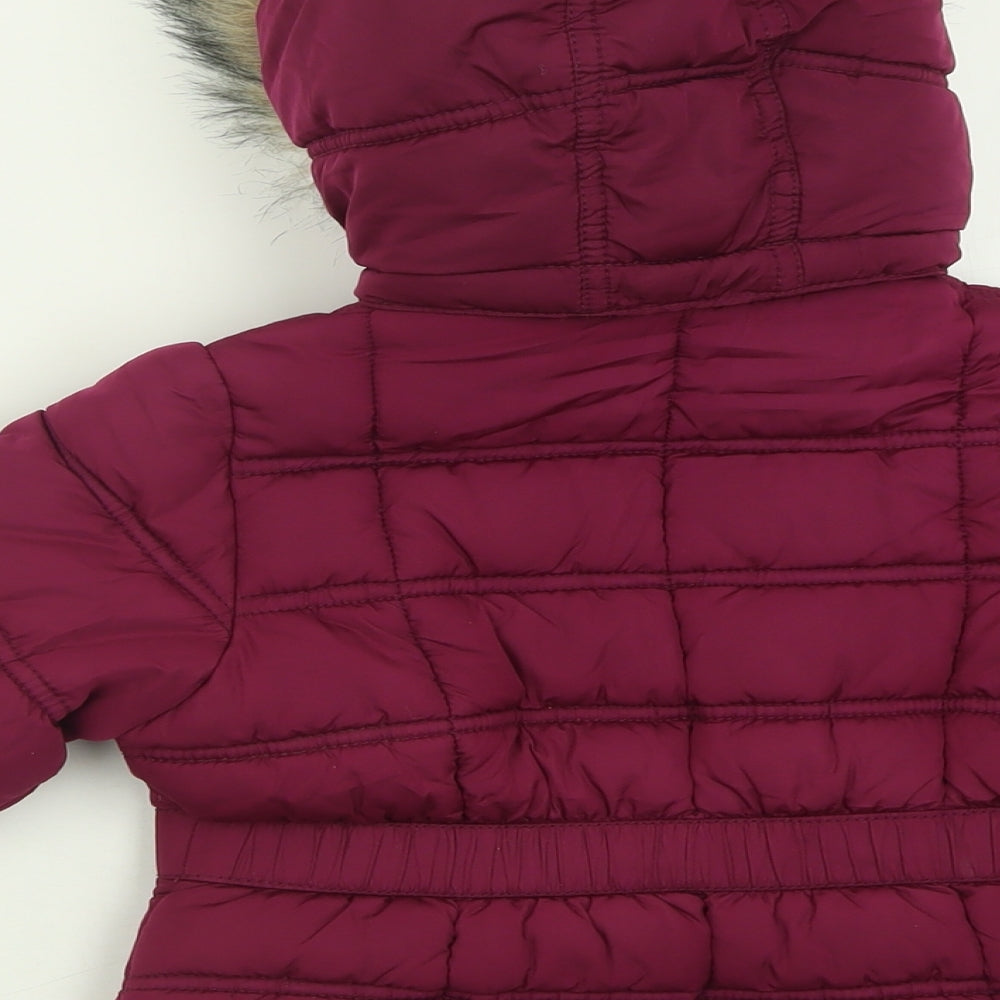 H&M Girls Purple   Basic Coat Coat Size 4 Years  Zip