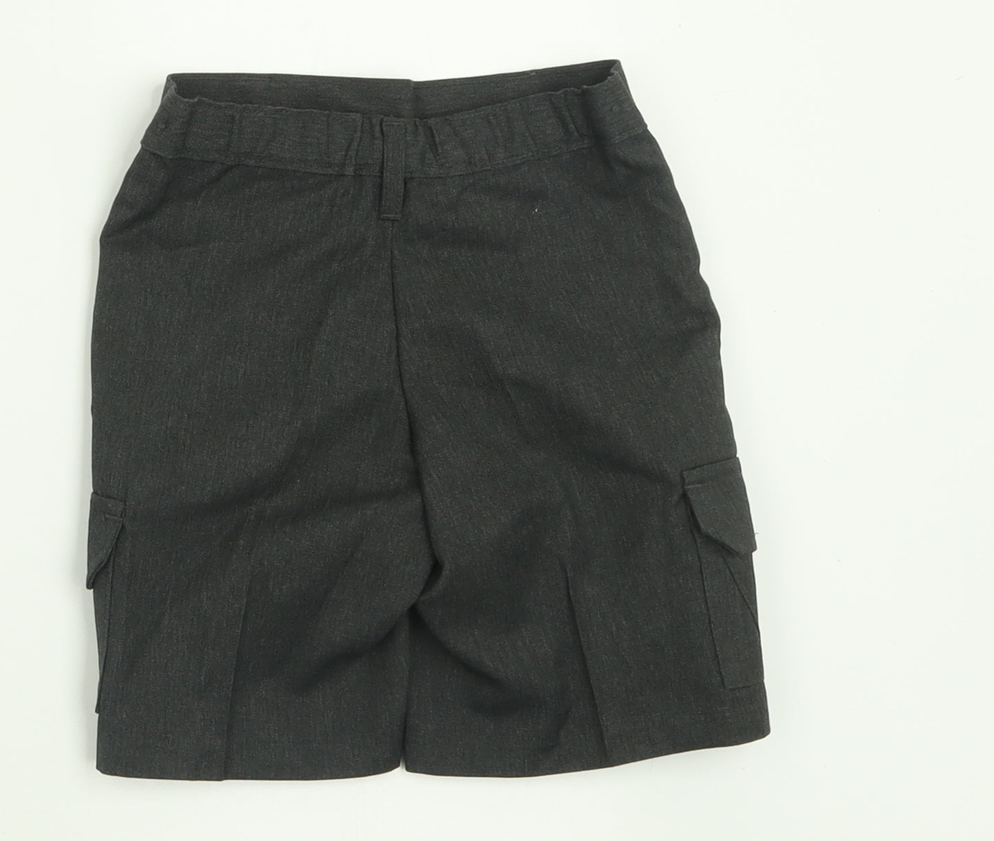 Marks and Spencer Boys Grey  Polyester Cargo Shorts Size 3 Years  Regular Hook & Eye - School Wear
