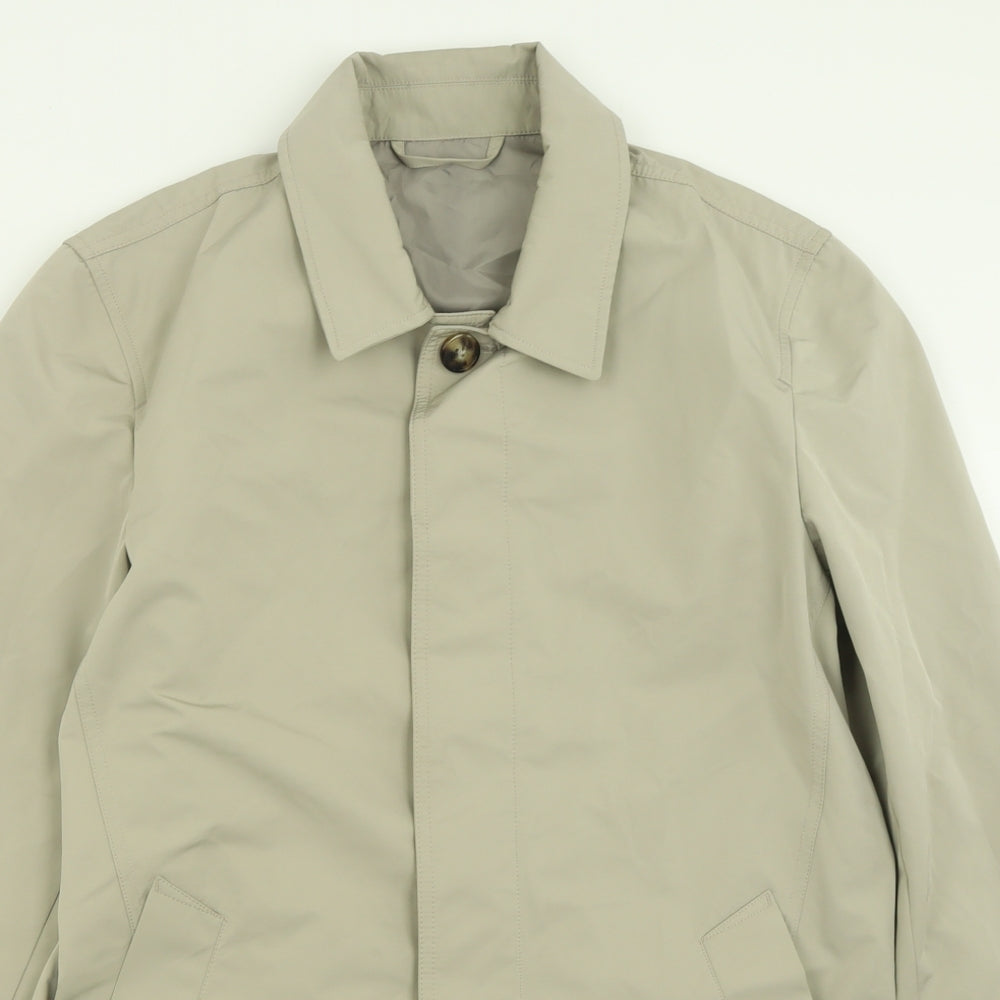 Marks and Spencer Mens Beige   Overcoat Coat Size S  Button