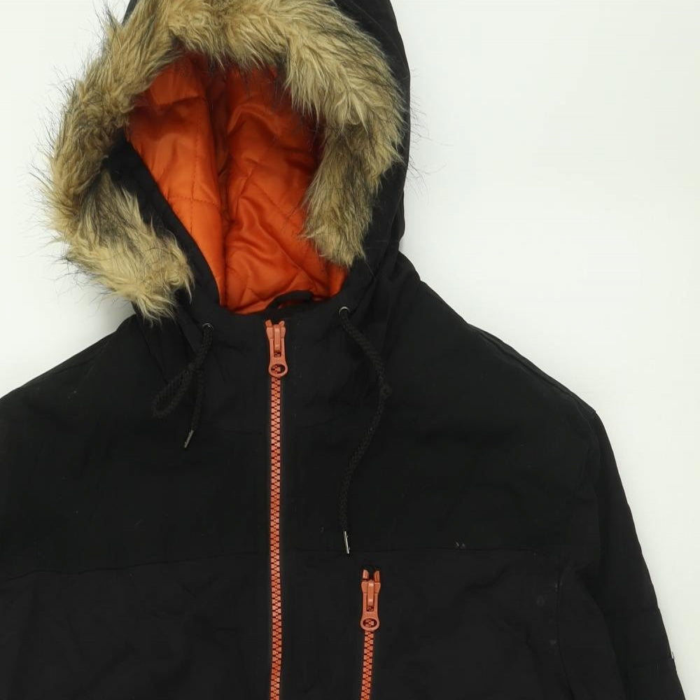 ASOS Mens Black   Bomber Jacket Coat Size XL  Zip