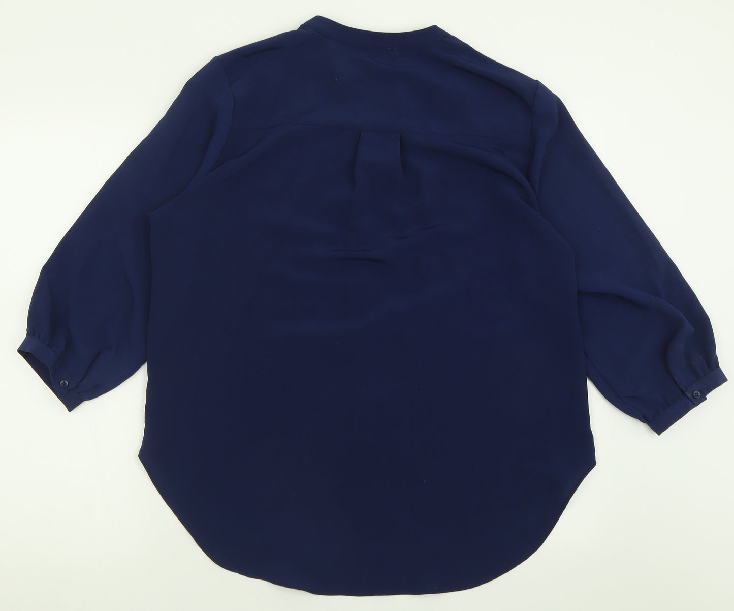 Gerard Womens Blue  Polyester Basic Button-Up Size 14 V-Neck