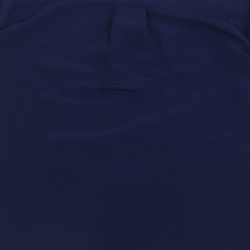 Gerard Womens Blue  Polyester Basic Button-Up Size 14 V-Neck
