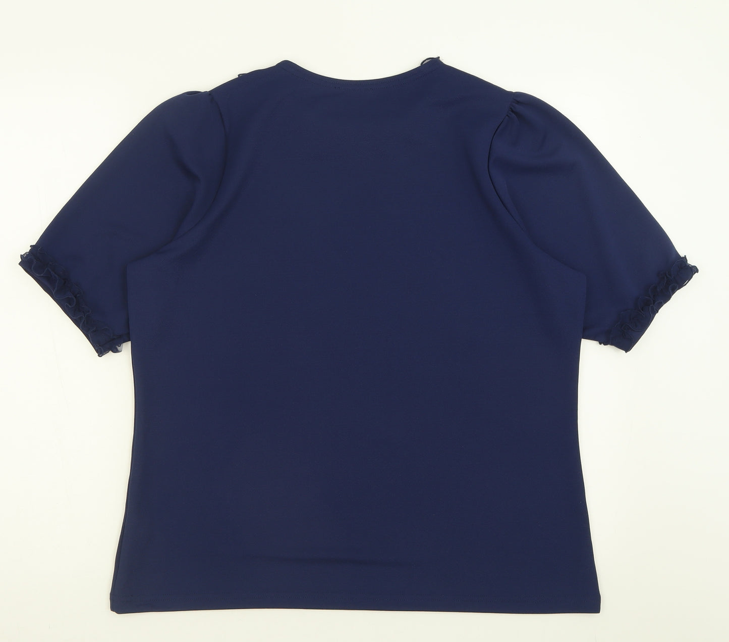 savida Womens Blue  Polyester Basic T-Shirt Size XL Crew Neck
