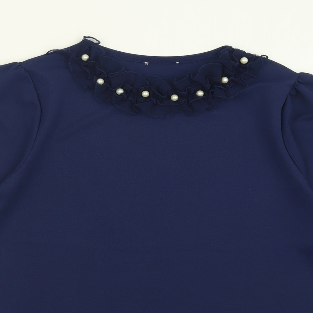 savida Womens Blue  Polyester Basic T-Shirt Size XL Crew Neck