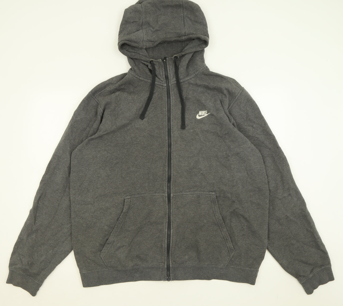 Nike Mens Grey  Cotton Full Zip Hoodie Size XL