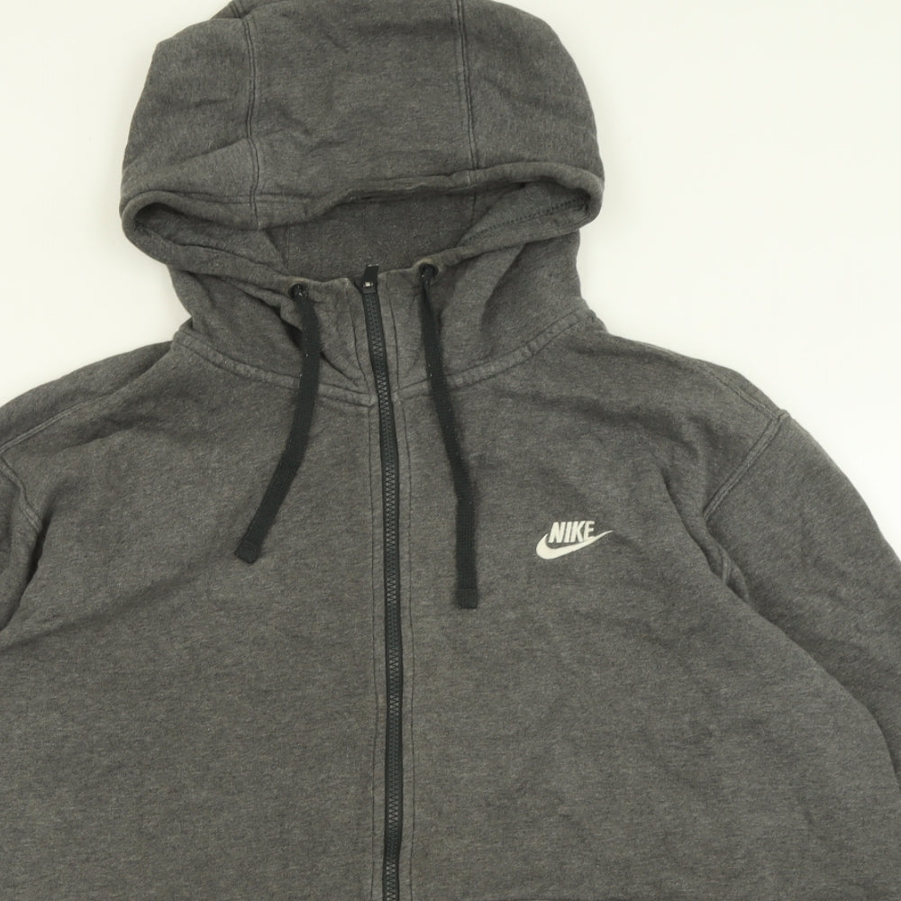 Nike Mens Grey  Cotton Full Zip Hoodie Size XL